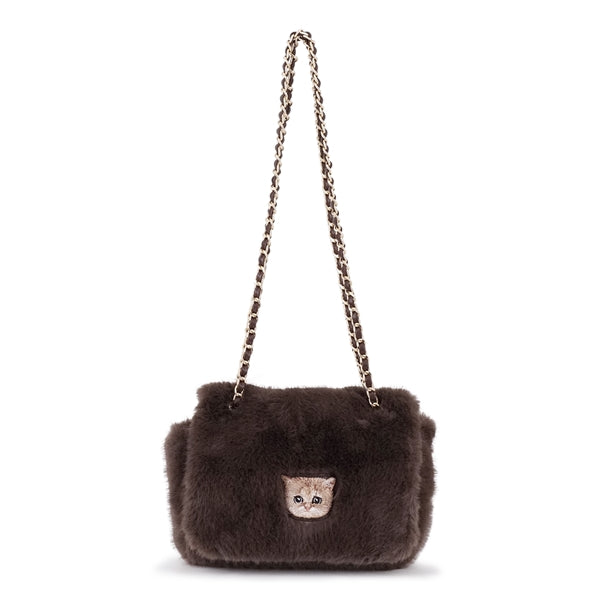 FUR NOUNETTE ミニショルダーバッグ ブラウン