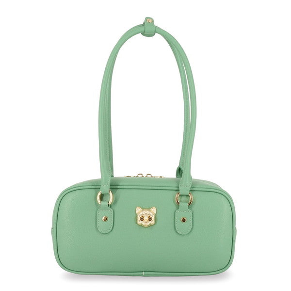 3D CAT FACE ボストンバッグ （グリーン）