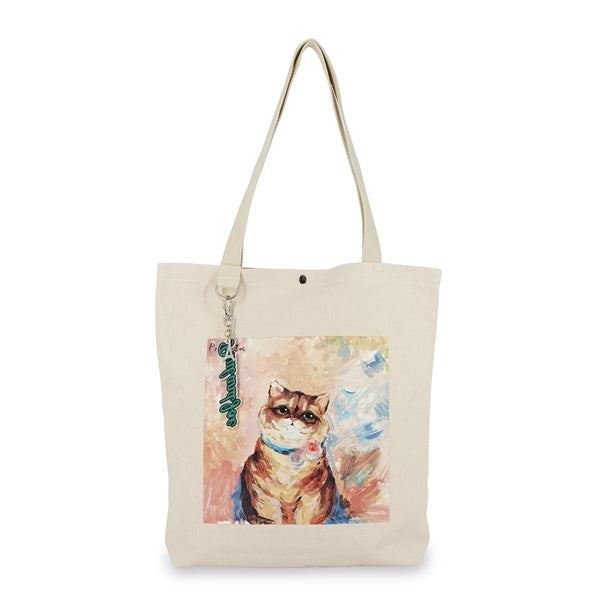 キャンバス ロゴチャーム 縦長トートバッグ