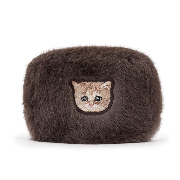 FUR NOUNETTE スクエアポーチ ブラウン