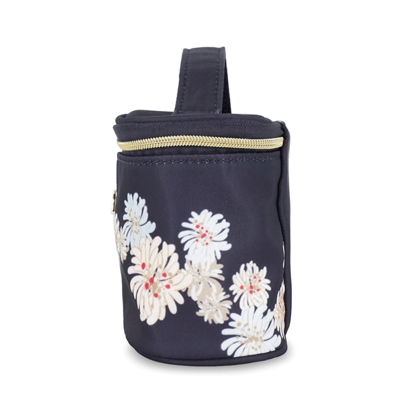 クリザンテーム＆ヌネット持ち手付きポーチ（ネイビー）