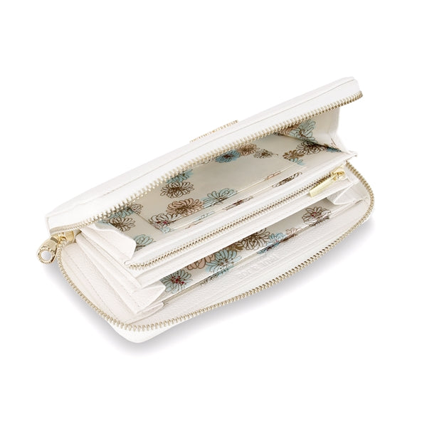 クリザンテーム・メタル　ラウンド束入れ　アイボリー