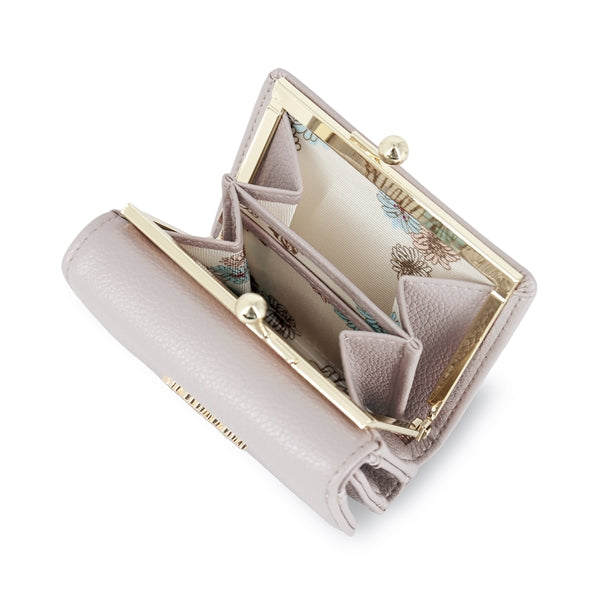 クリザンテーム・メタル　口金ミニ財布　グレー