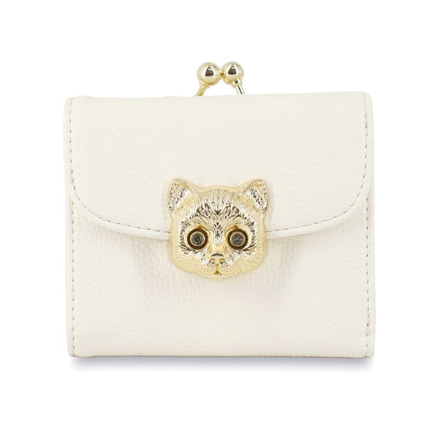 3D CAT FACE 口金ミニ財布 （アイボリー）