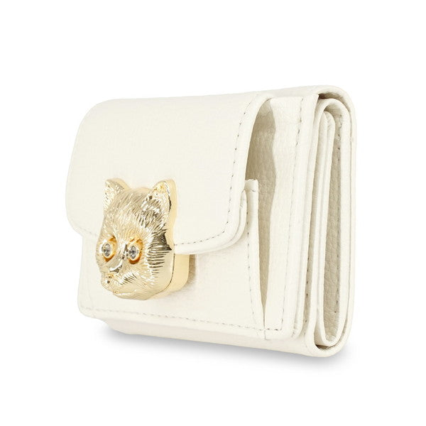 3D CAT FACE ミニ財布 （アイボリー）