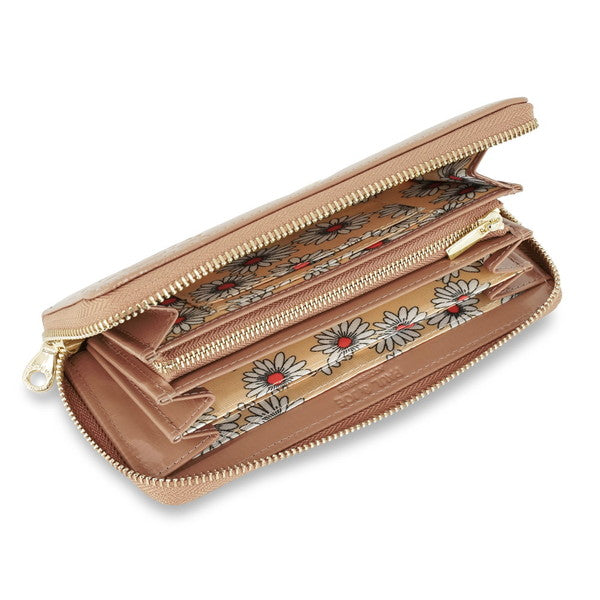 デイジー エンボス ラウンド束入れ （ベージュ）