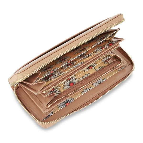 デイジー エンボス ラウンド束入れ （ベージュ）