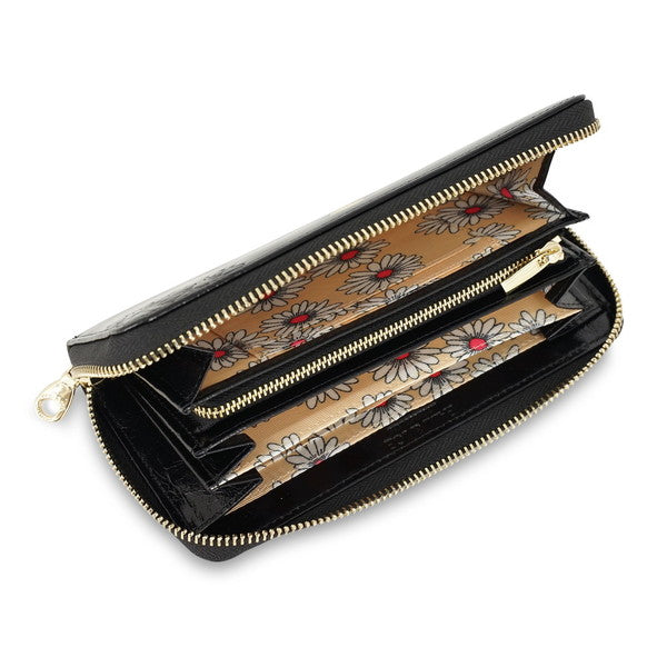 デイジー エンボス ラウンド束入れ （ブラック）