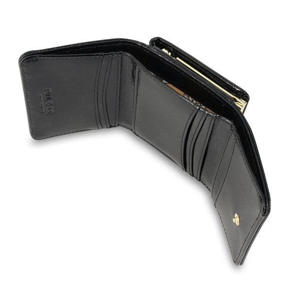 デイジー エンボス 口金ミニ財布 （ブラック）