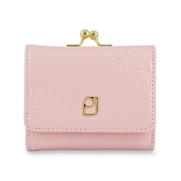 デイジー エンボス 口金ミニ財布 （ピンク）