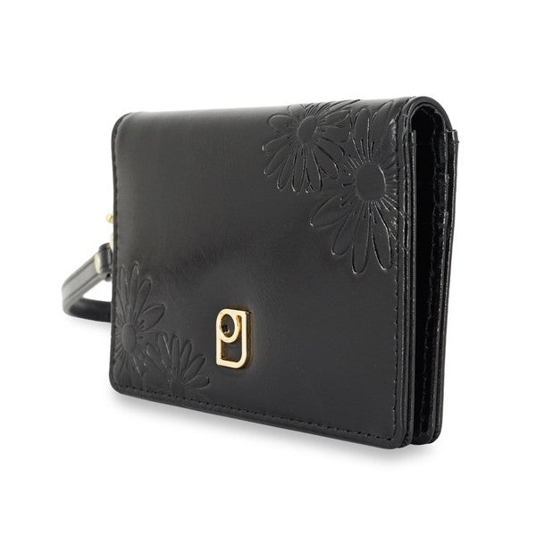 デイジー エンボス 2面パスケース （ブラック）