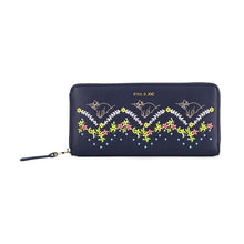 CAT EMBROIDERY　ラウンド束入れ　ネイビー