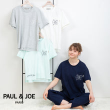 ムジTシャツ　胸ポケット猫刺繍  綿天竺 （グリーン）