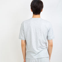 ムジTシャツ　胸ポケット猫刺繍  綿天竺 （グレー）