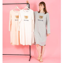 ヌネット&ロゴ ワンピース　キュートなヌネットにみつめられたい！ / ｸﾞﾚｰ / L