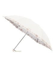 日傘（晴雨兼用）　折りたたみ傘　クリザンテーム刺繍　オフホワイト