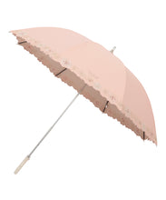 日傘（晴雨兼用）　長傘　クリザンテーム刺繍　ピーチ
