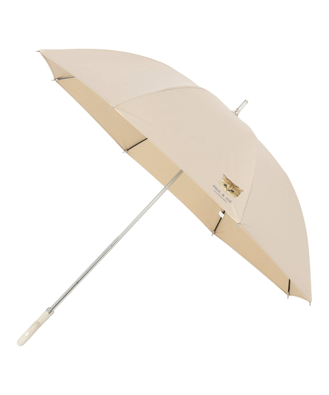 日傘（晴雨兼用）　長傘　ワンポイントヌネット　ベージュ