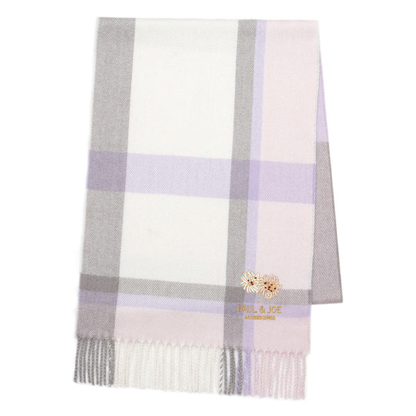 クリザンテームチェックマフラー（パッケージ付）　ピンク