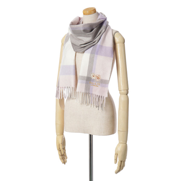 クリザンテームチェックマフラー（パッケージ付）　ピンク