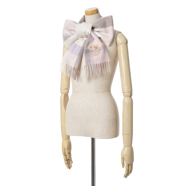 クリザンテームチェックマフラー（パッケージ付）　ピンク