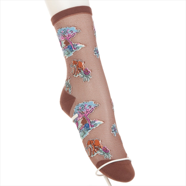 サファリドリーム柄シアー（ブラウン）