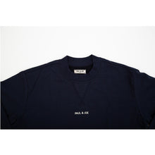 PAUL & JOE ワンポイントロゴ ミニ裏毛 ムジ メンズ ルームウェア ロングスリーブ スウェットトップス（ネイビー）