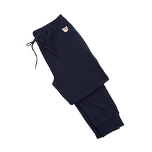 PAUL & JOE ワンポイントロゴ ミニ裏毛 ムジ メンズ ルームウェア ロングパンツ スウェットボトムス（ネイビー）