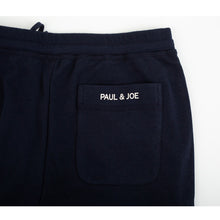 PAUL & JOE ワンポイントロゴ ミニ裏毛 ムジ メンズ ルームウェア ロングパンツ スウェットボトムス（ネイビー）