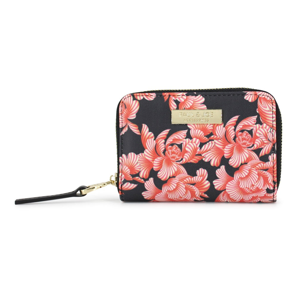 FLOWER PRINT　コインケース　ブラック