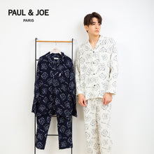 ジプシー＆ヌネット　二重ガーゼシャーリング ロングスリーブシャツ メンズ セットアップ（ネイビー）