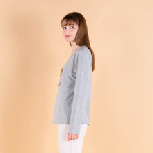 ヌネット＆ロゴ ロングTシャツ （グレー）